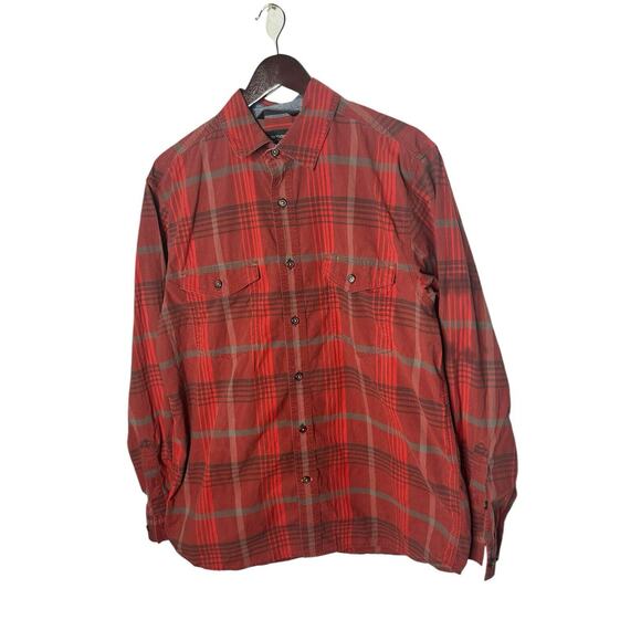 Carhartt Rugged Flex Shirt Mens Large Relaxed Fit Red Plaid Long Sleeve - Picture 1 of 2